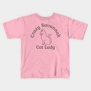 Crazy Savannah Cat Lady Kids T-Shirt